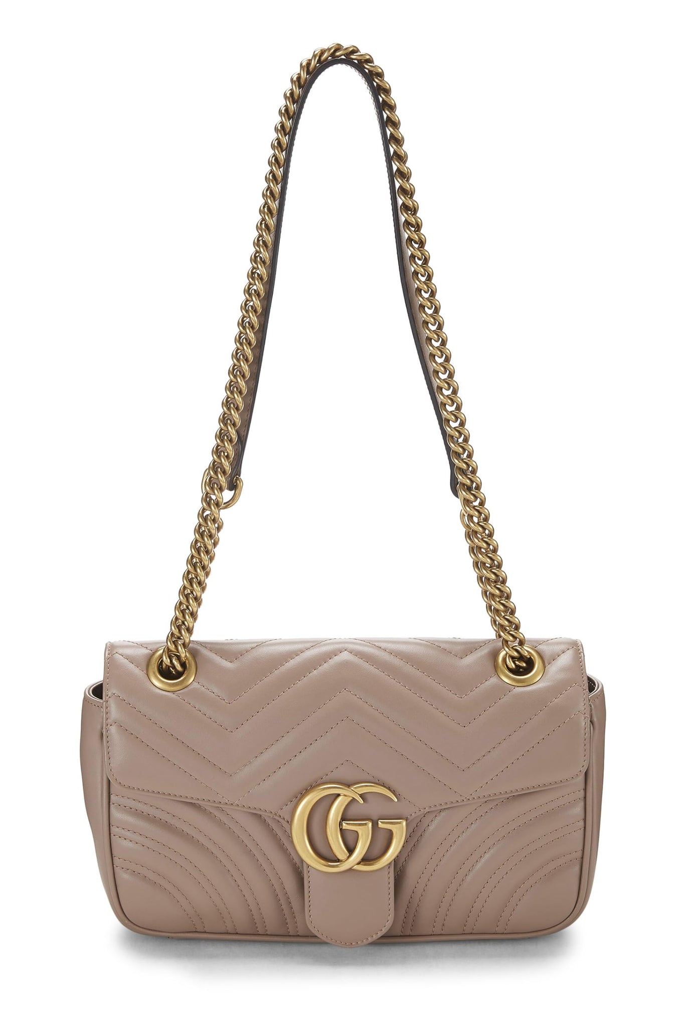 Gucci, Pink Leather GG Marmont Shoulder Bag, Pink