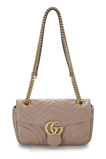 Gucci, Pink Leather GG Marmont Shoulder Bag, Pink