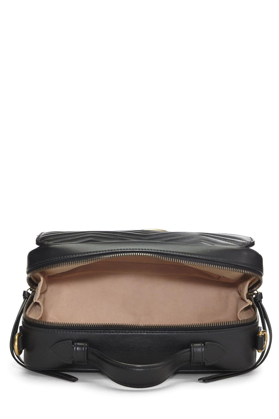 Gucci, Black Leather GG Marmont Top Handle Shoulder Bag Small, Black