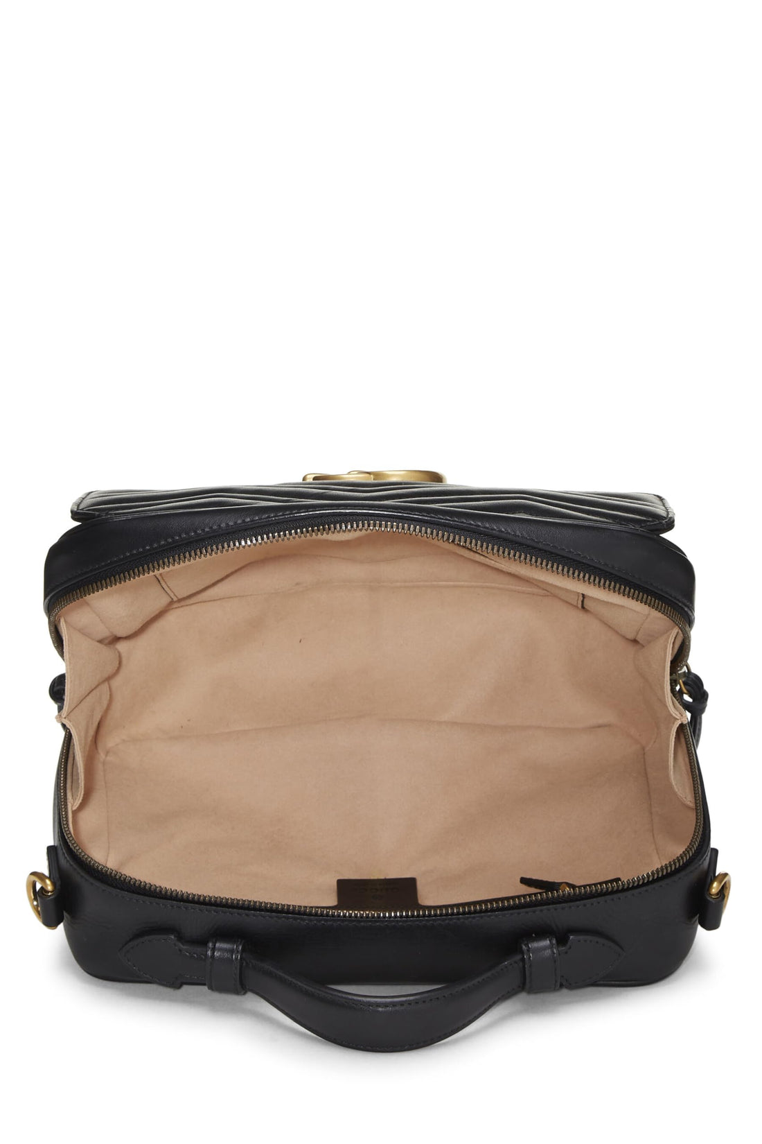 Gucci, Black Leather GG Marmont Top Handle Shoulder Bag Small, Black