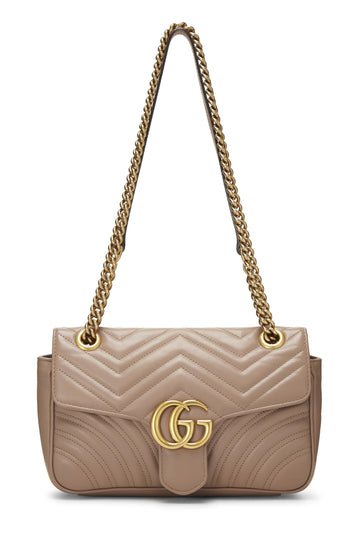 Gucci, Pink Leather GG Marmont Shoulder Bag Small, Pink