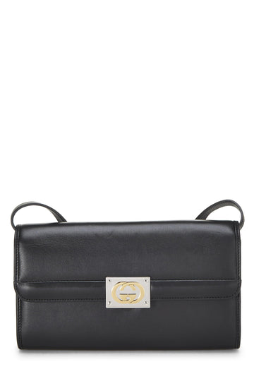 Gucci, Black Leather Matisse Convertible Clutch, Black