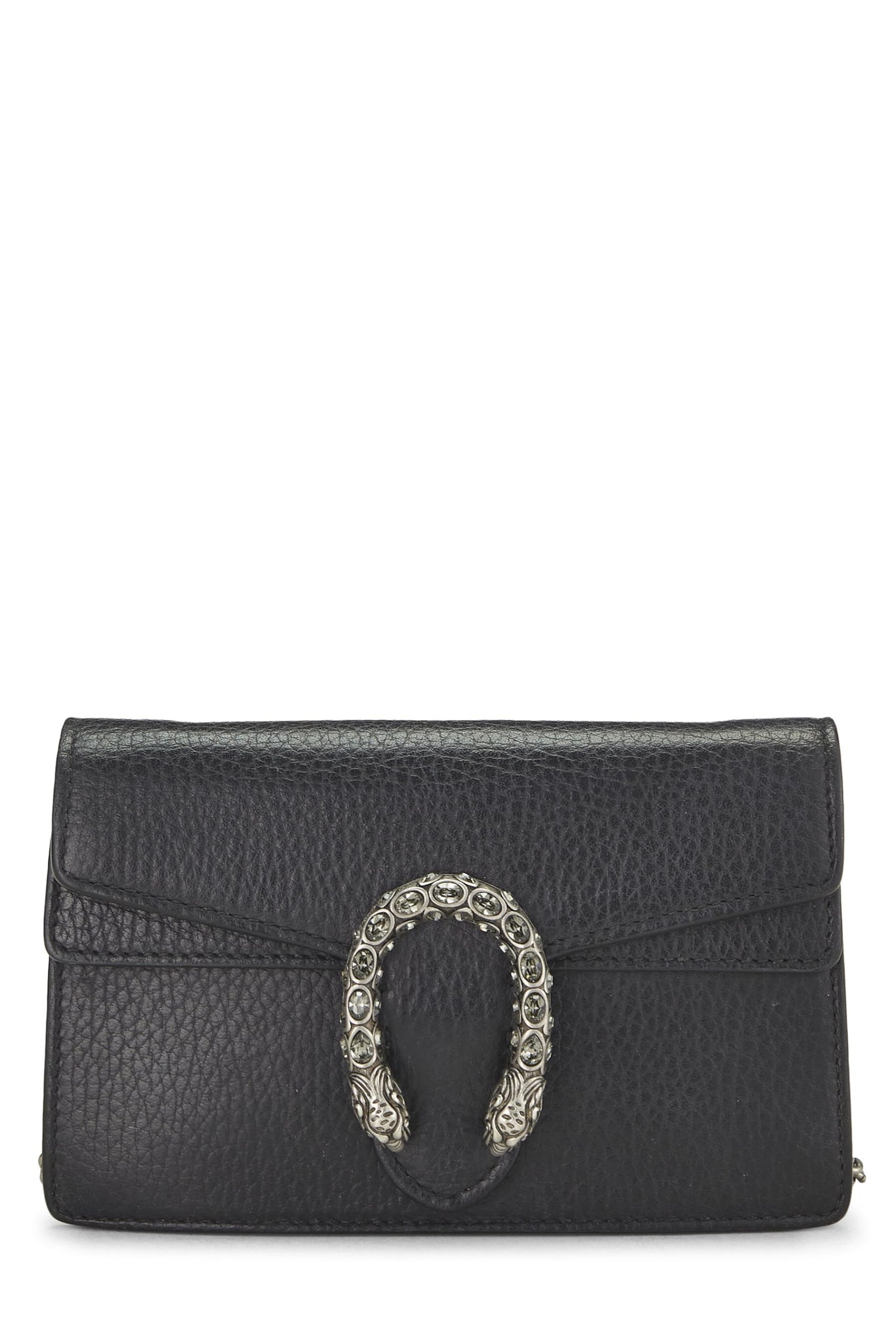 Gucci, Black Leather Dionysus Shoulder Bag Super Mini, Black