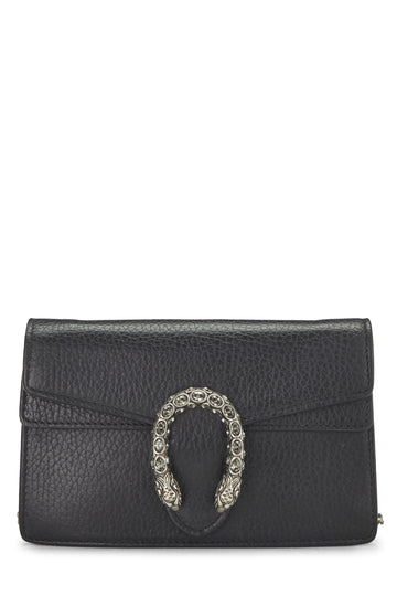 Gucci, Black Leather Dionysus Shoulder Bag Super Mini, Black