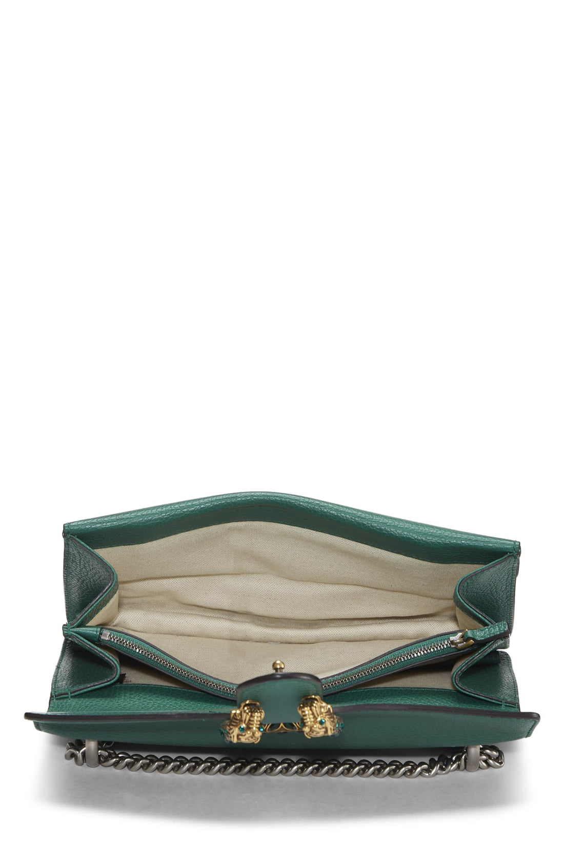 Gucci, Green Leather Dionysus Shoulder Bag Small, Green