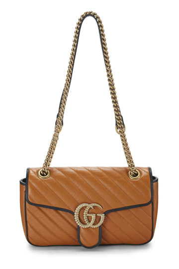 Gucci, Orange Leather Torchon GG Marmont Shoulder Bag Small, Orange