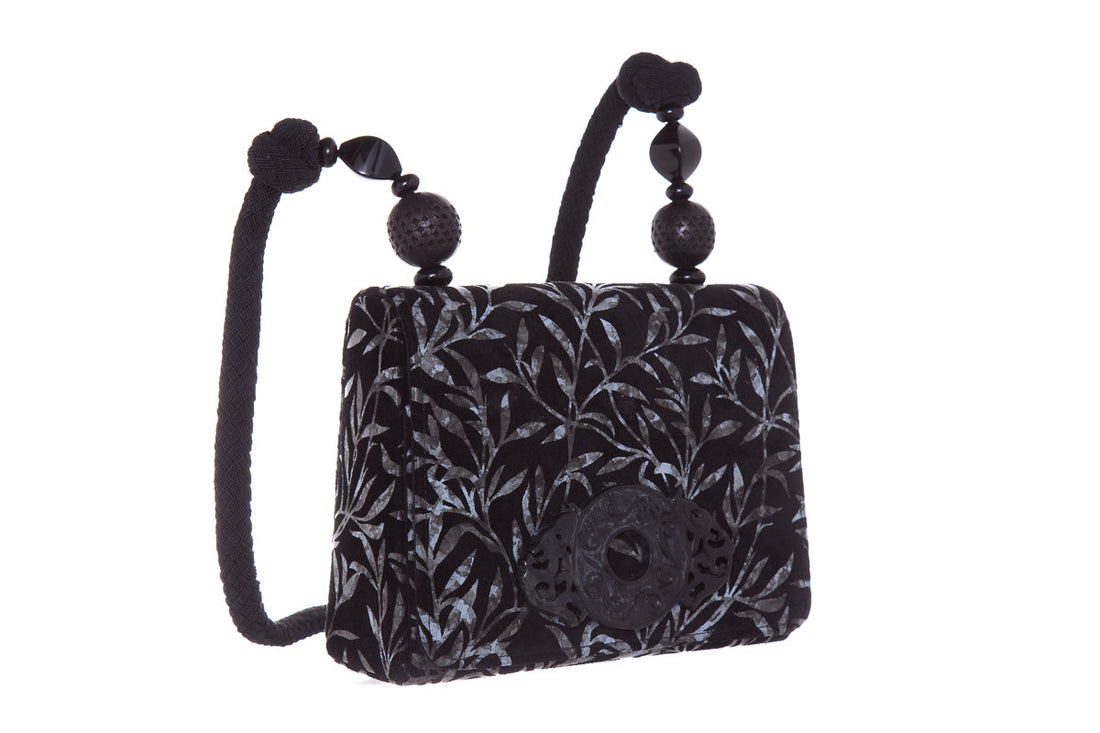 Rafael Sanchez Vintage Black Printed Shoulder Bag