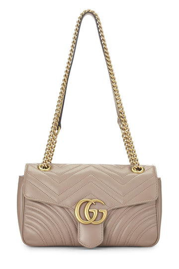 Gucci, Beige Leather GG Marmont Shoulder Bag Small, Beige