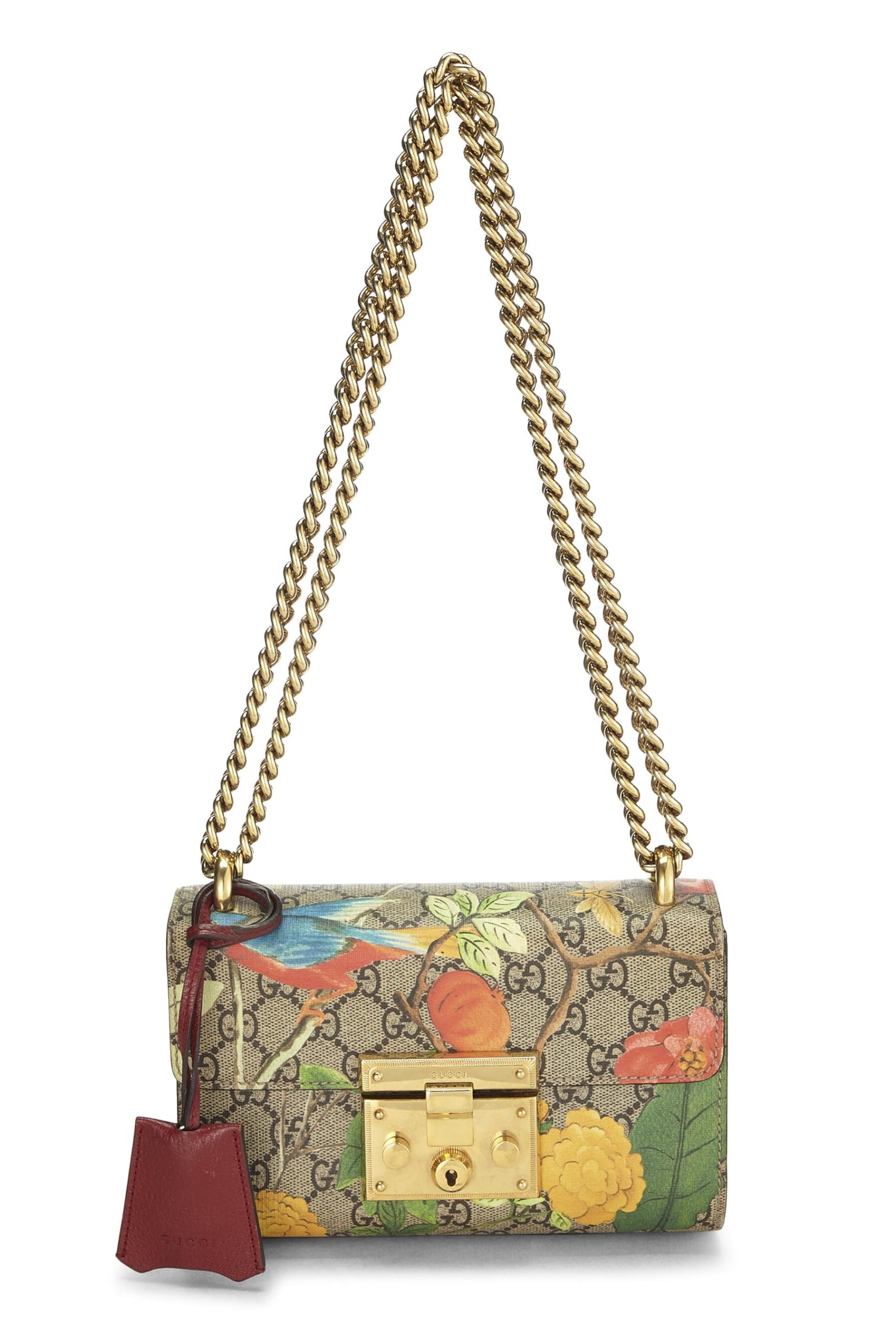 Gucci, Multicolor GG Supreme Tian Canvas Padlock Shoulder Bag Small, Multi