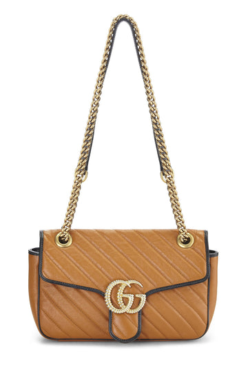 Gucci, Orange Leather Torchon GG Marmont Shoulder Bag Small, Orange