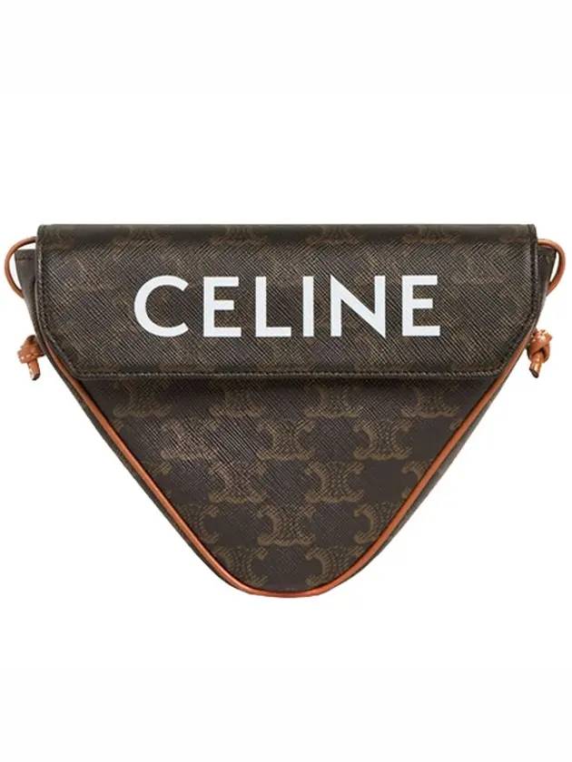 CELINE Triangle Crossbody Bag in Triomphe Canvas Tan