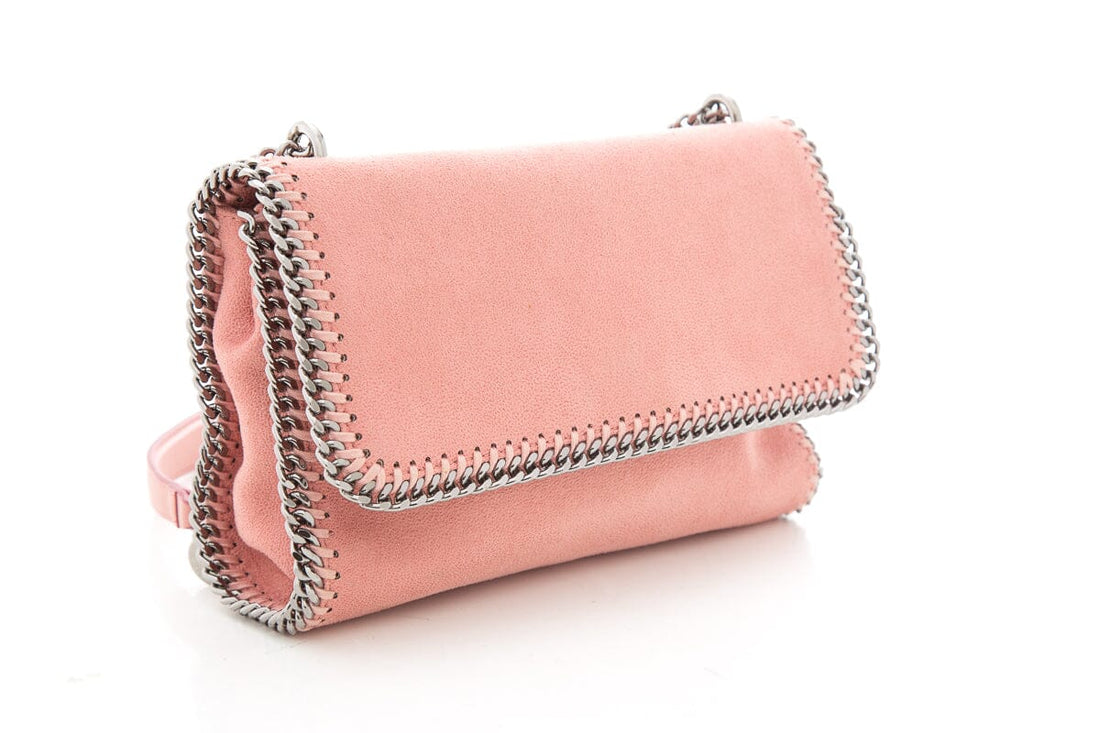 Stella McCartney Pink Chain Link Faux Suede Cross-Body
