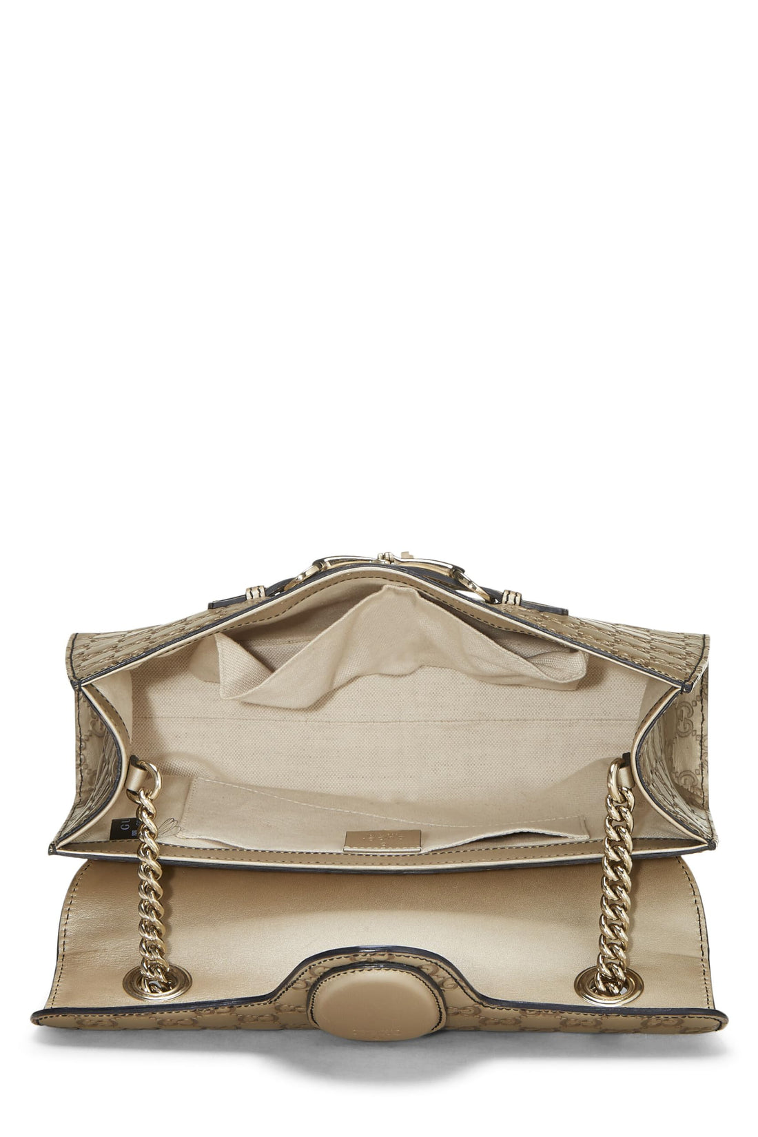 Gucci, Gold Microguccissima Leather Emily Chain Shoulder Bag, Gold