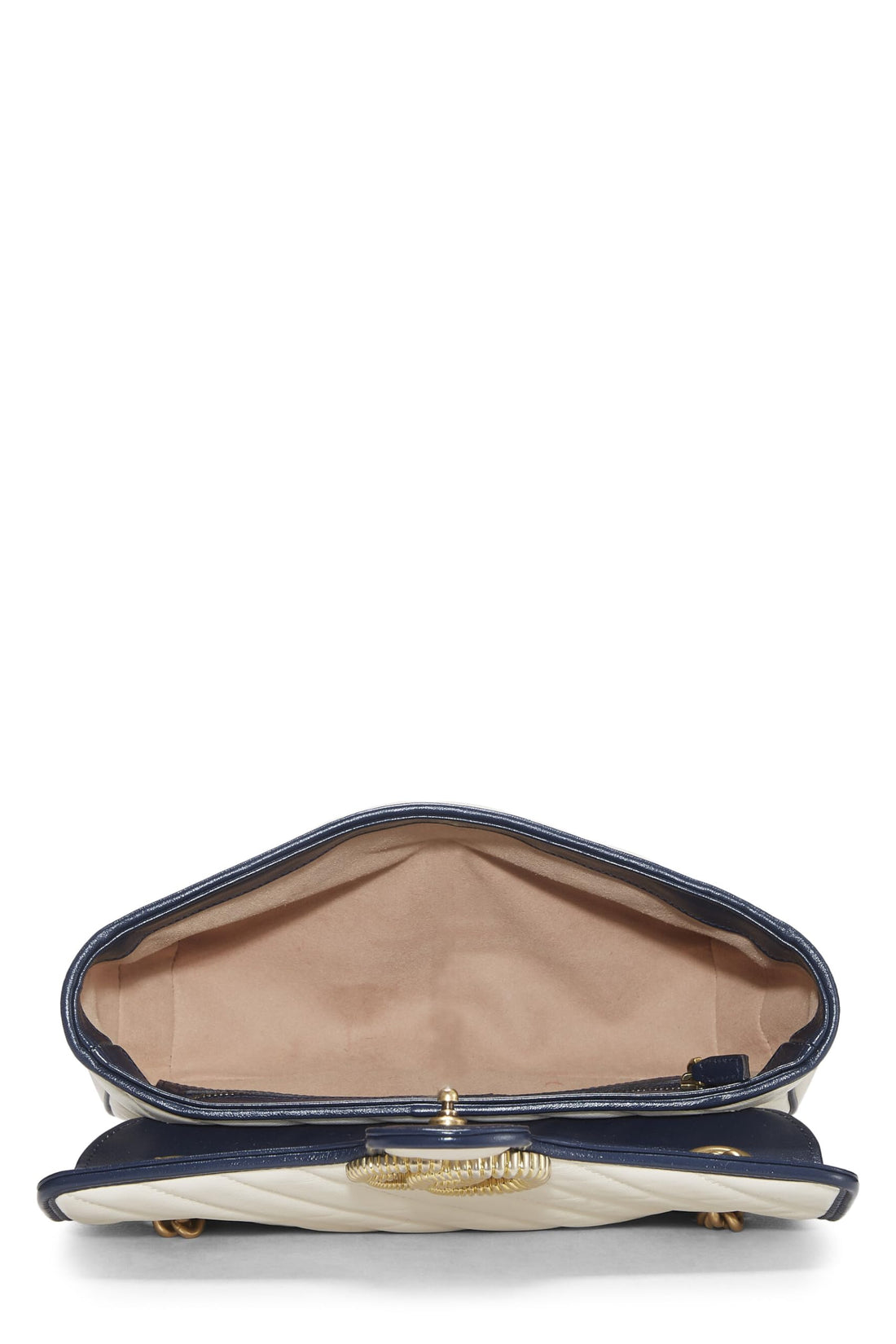 Gucci, White Leather Torchon GG Marmont Shoulder Bag Small, White