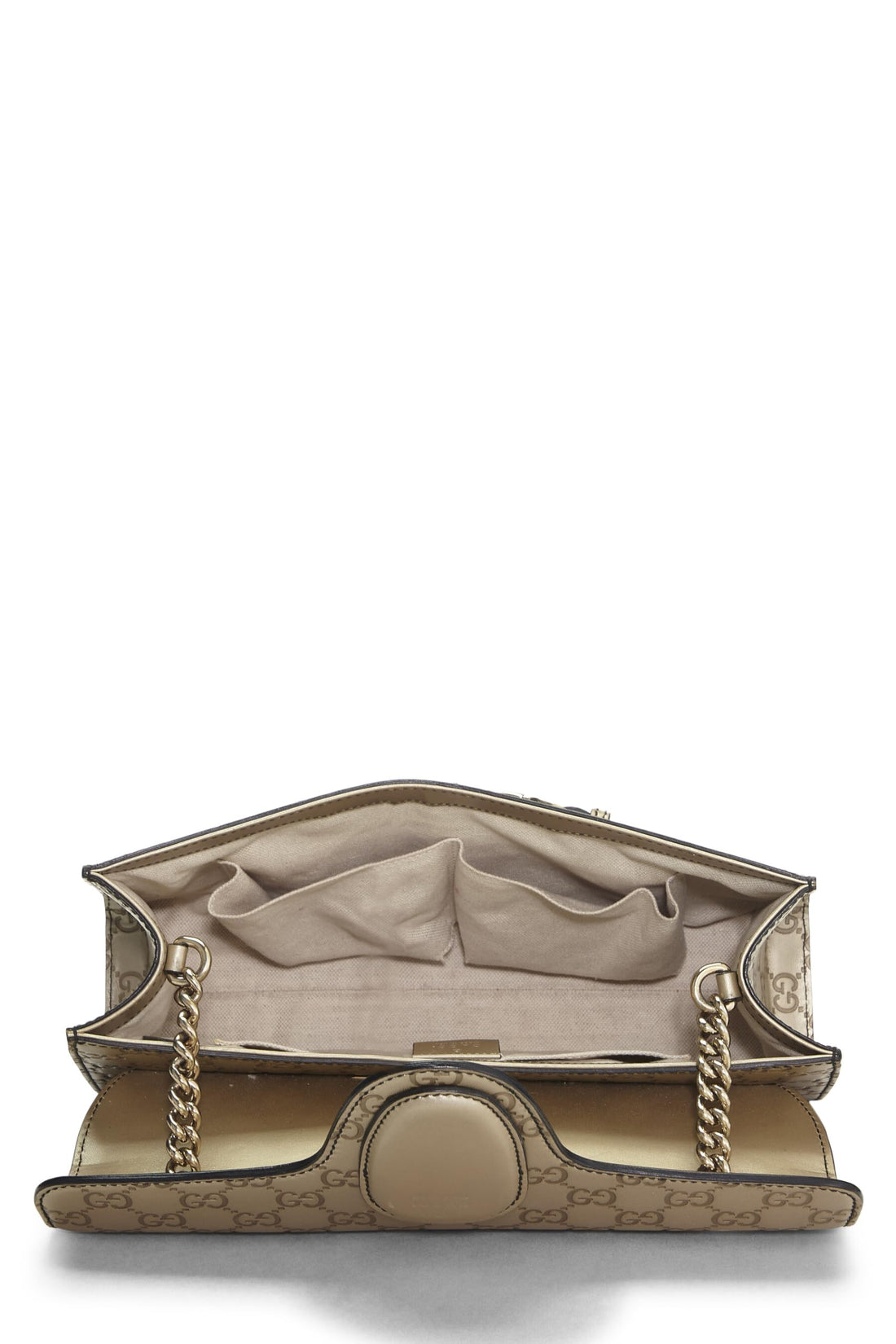 Gucci, Gold Microguccissima Leather Emily Chain Shoulder Bag, Gold