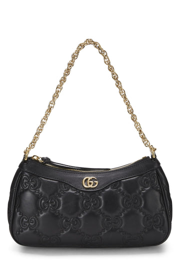 Gucci, Black Leather 'GG' Marmont Matelassé Shoulder Bag, Black