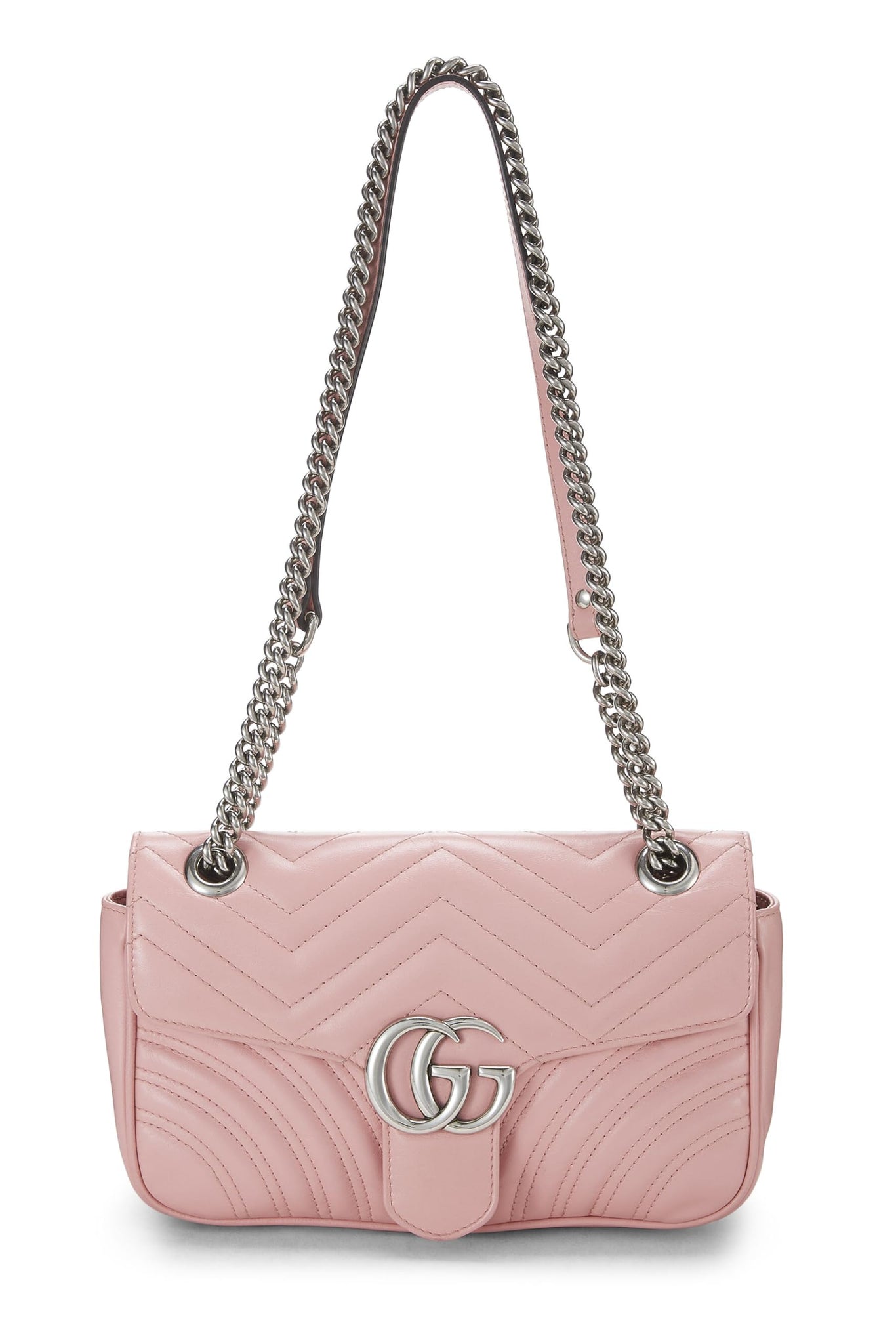 Gucci, Pink Matelassé Leather Marmont Shoulder Bag, Pink