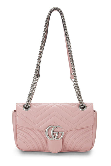 Gucci, Pink Matelassé Leather Marmont Shoulder Bag, Pink