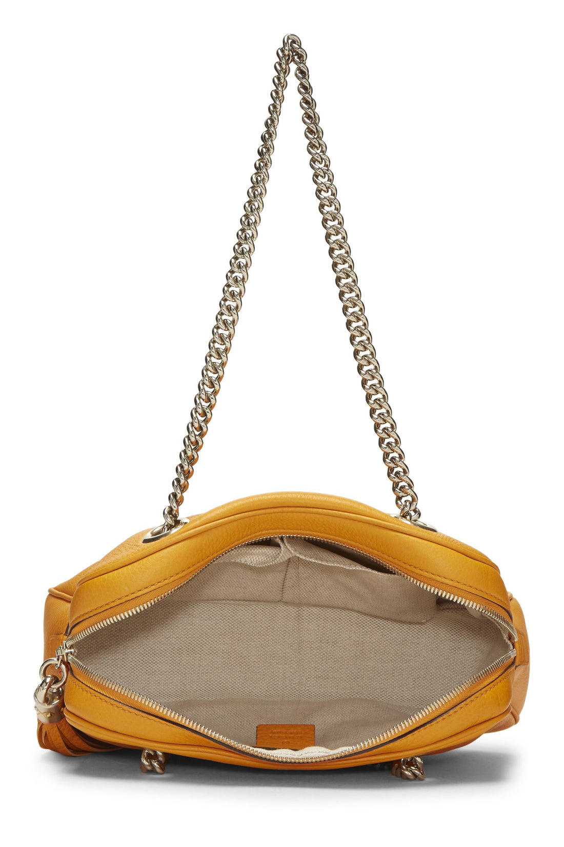 Gucci, Orange Leather Soho Chain Shoulder Bag, Orange