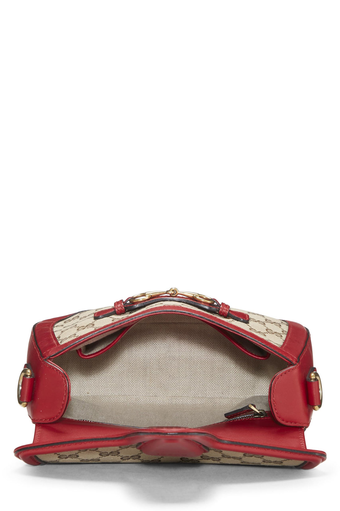 Gucci, Red Original GG Canvas Lady Web Shoulder Bag Small, Red