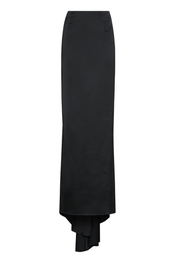 BALENCIAGA Long Satin Skirt with Back Train