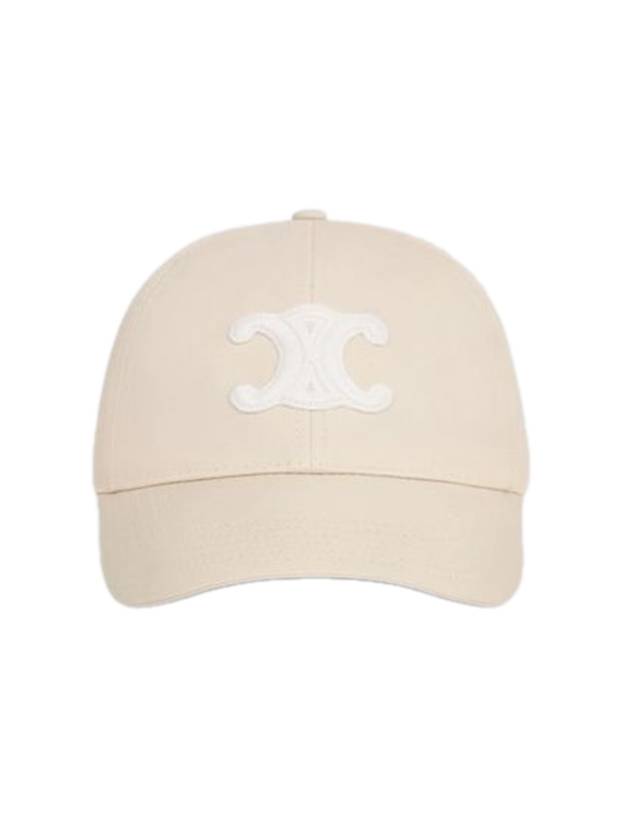 CELINE Triomphe Cotton Ball Cap Vanilla
