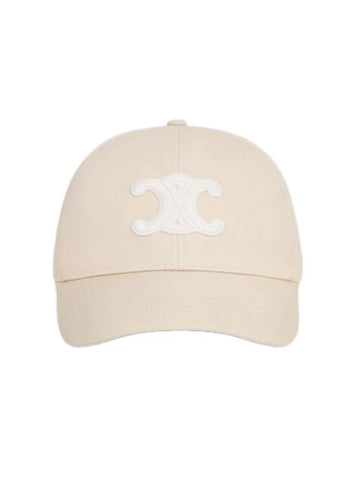 CELINE Triomphe Cotton Ball Cap Vanilla