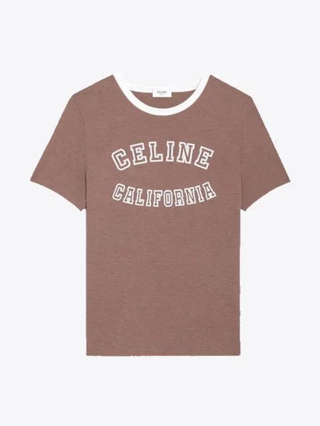 CELINE California 70s Cotton Jersey Short Sleeve T-shirt Vintage Brown