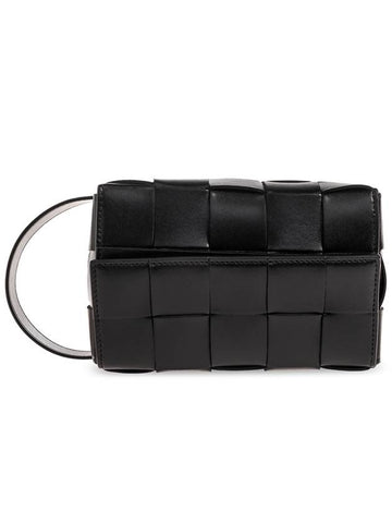Bottega Veneta Cassette Travel Calfskin Pouch Bag Black