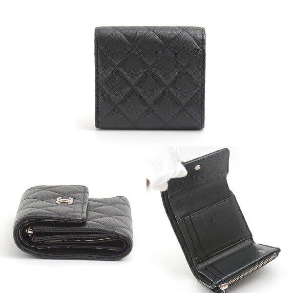 Chanel Caviar Skin Trifold Wallet Black