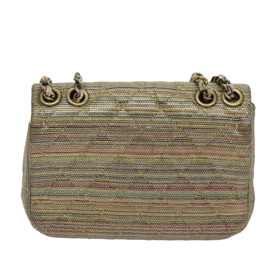 Top Quality Chanel Matelasse Chain Shoulder Bag Coated Canvas Gold CC Auth 73654A