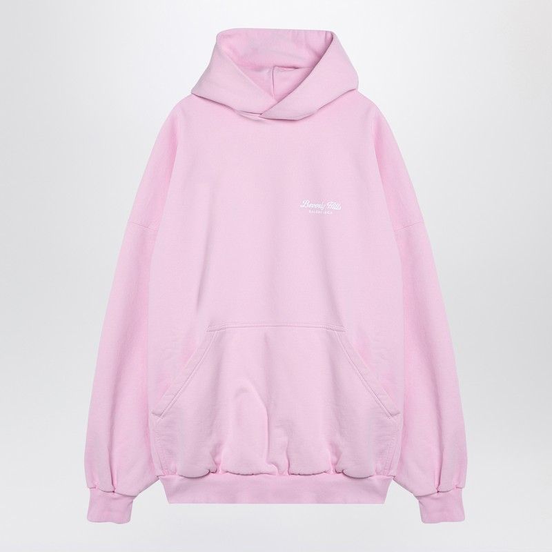 BALENCIAGA Oversized Fleece Hoodie with Pouch Pocket - Women's