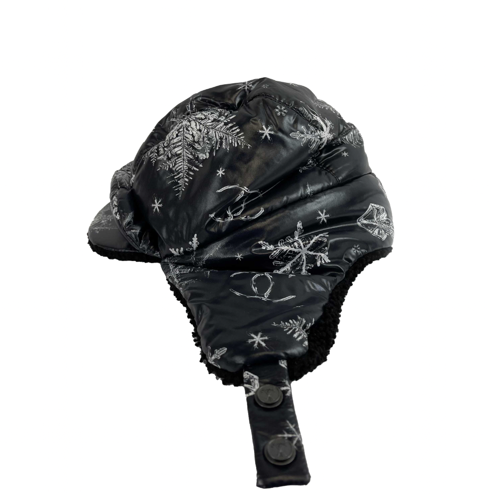 Top Quality Chanel New Gorgeous  Shearling / Nylon Trapper Hat Gray / White M