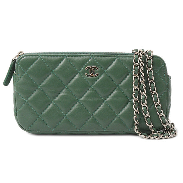 Chanel Lambskin Matelasse Chain Wallet Shoulder Bag
