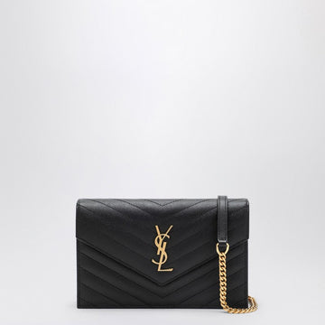 Saint Laurent Cassandre Black Envelope Chain Clutch Bag Women