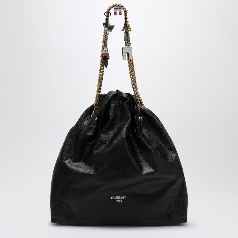 BALENCIAGA Crush Media Mini Leather Tote Handbag