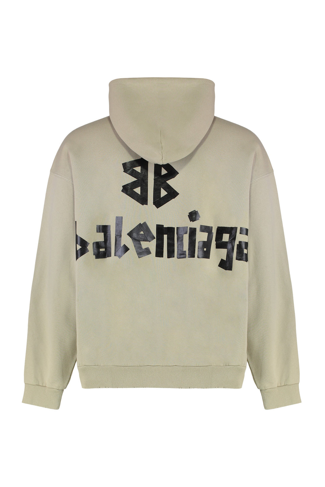BALENCIAGA Unisex Cotton Hoodie with Localized Ripping