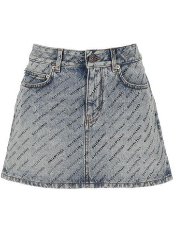 BALENCIAGA Trendy Denim Mini Skirt