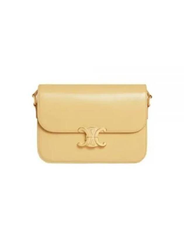 CELINE Classique Triomphe Shiny Calfskin Shoulder Bag Pollen
