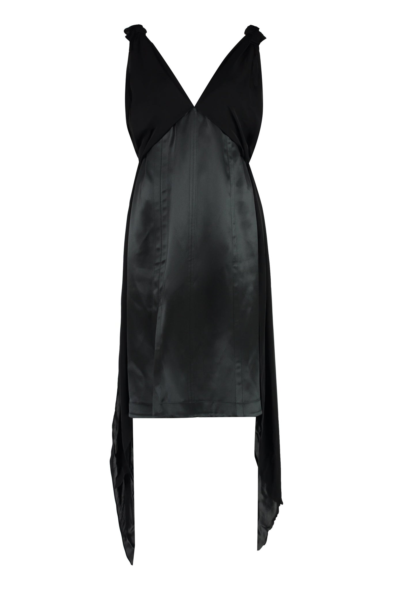 BOTTEGA VENETA Fluid Silk Midi Dress with Knot Detail