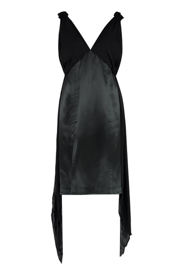 BOTTEGA VENETA Fluid Silk Midi Dress with Knot Detail