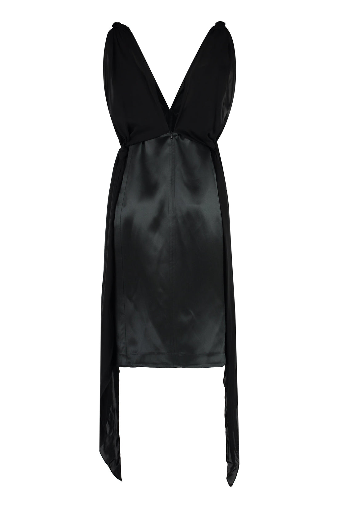 BOTTEGA VENETA Fluid Silk Midi Dress with Knot Detail
