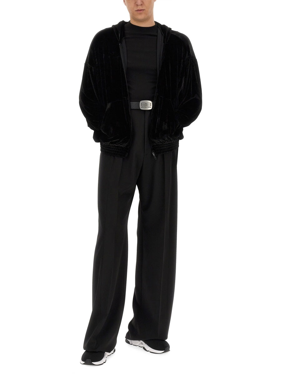 BALENCIAGA Luxurious Velvet Sweatshirt for Men