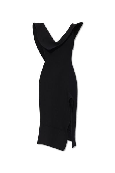 BOTTEGA VENETA Chic Cotton Blend Midi-Dress with Side Slit