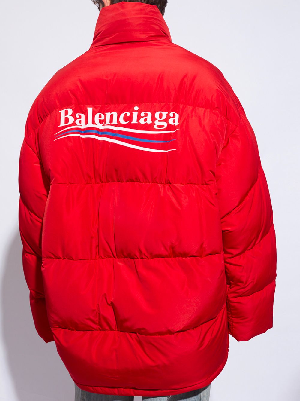 BALENCIAGA Men's Technical Micro Faille Puffer Jacket