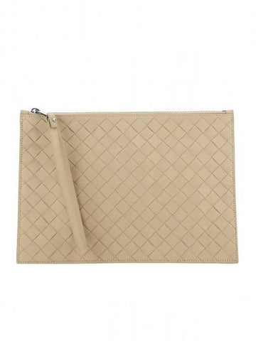 Bottega Veneta Intrecciato Strap Large Clutch Bag Porridge