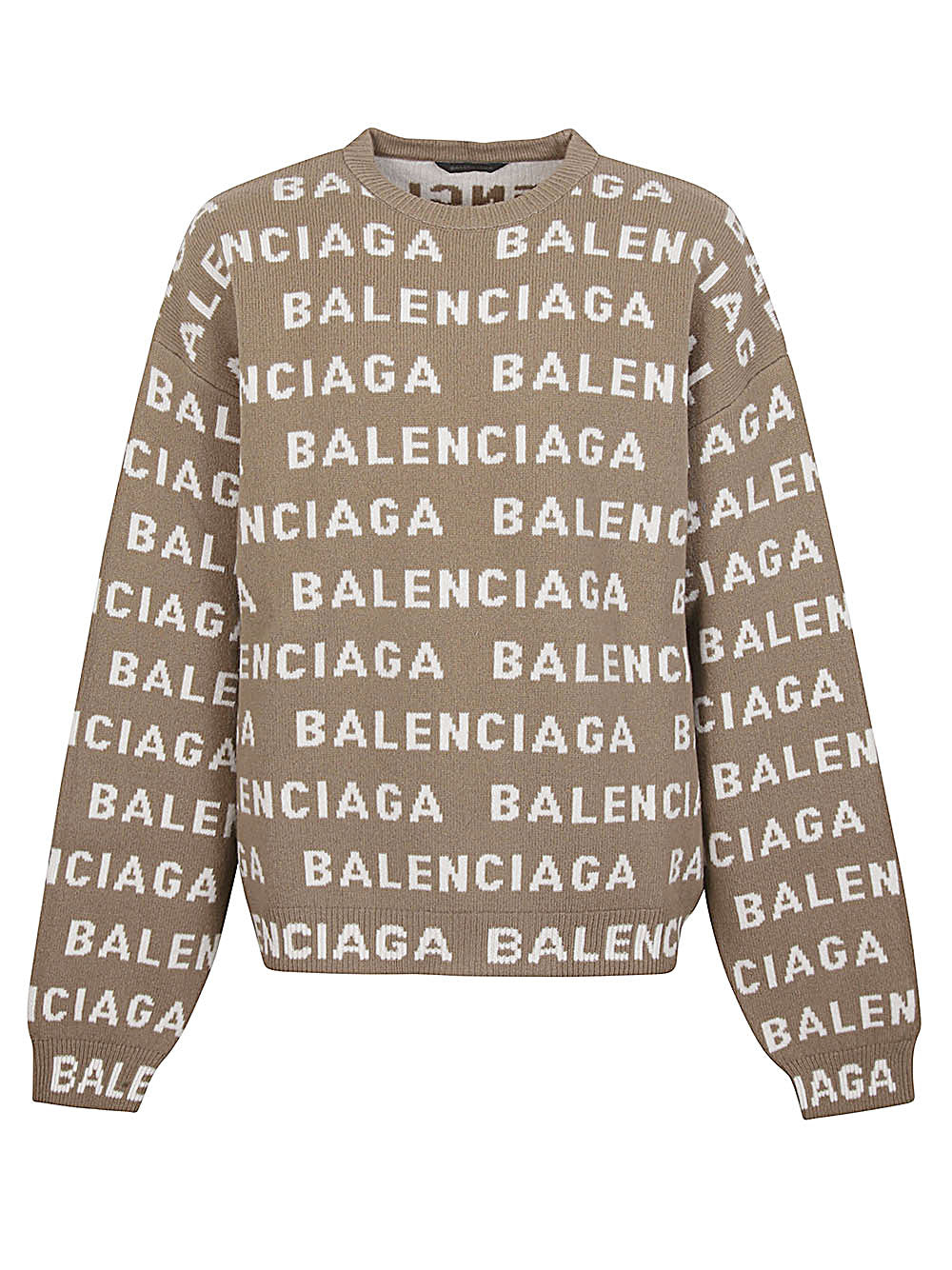 BALENCIAGA Allover Logo Crewneck Sweater