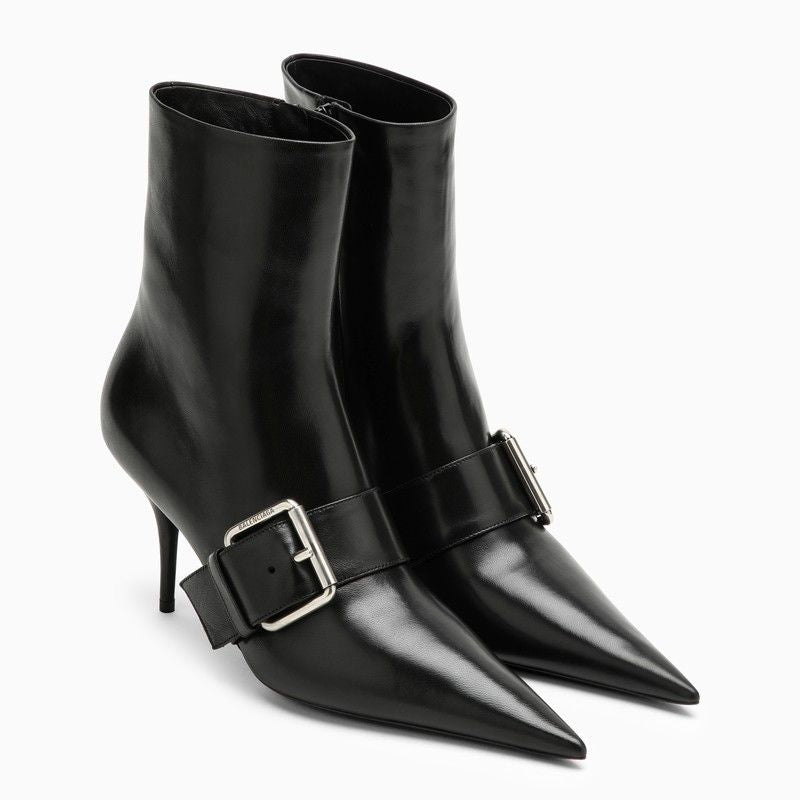 BALENCIAGA Knife 80 Leather Ankle Boots