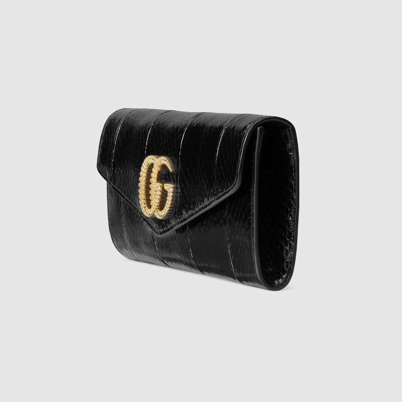 Gucci Broadway Snakeskin Clutch with Double G Black Snakeskin