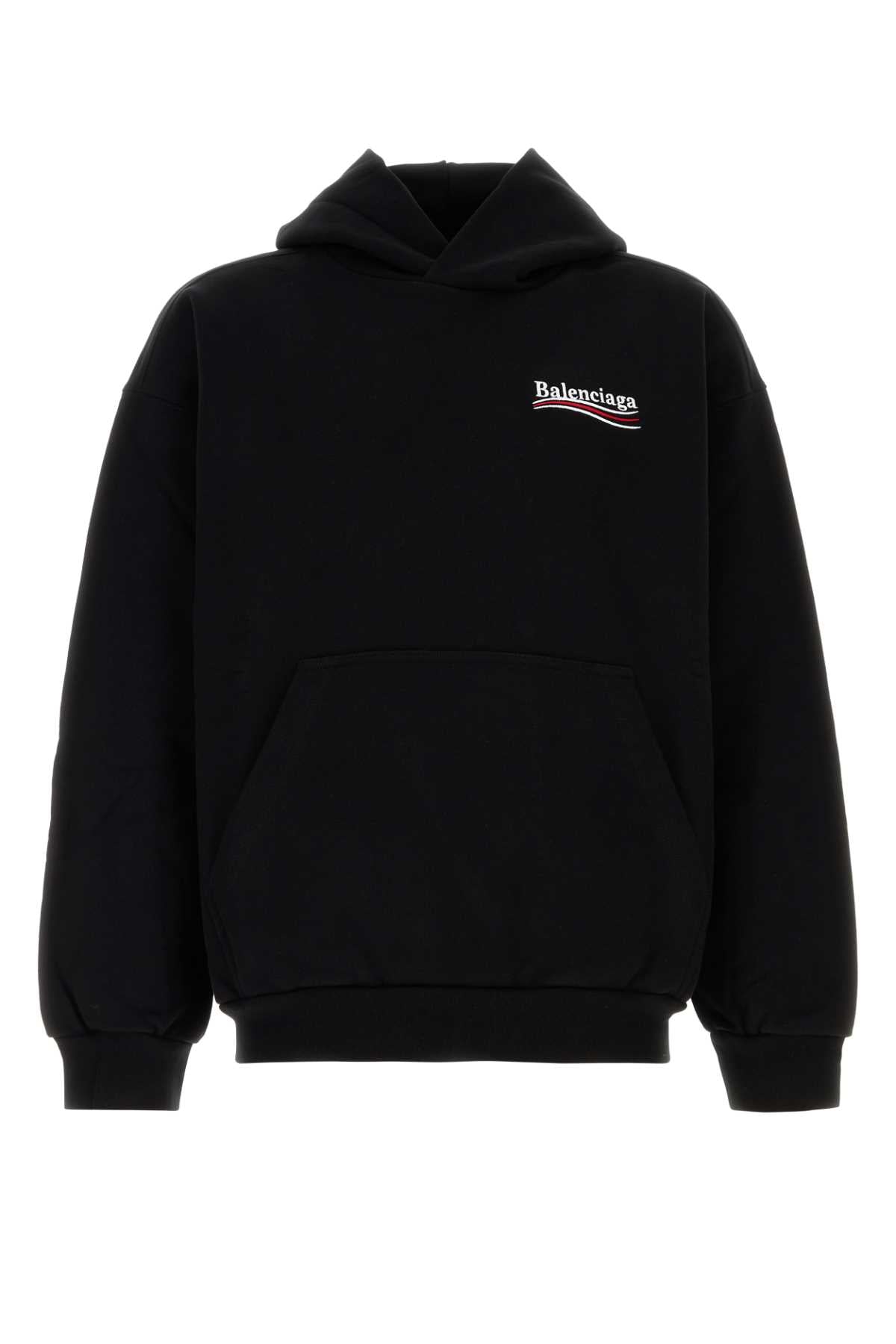 BALENCIAGA Cotton Hoodie with Ribbed Edges for Men - FW25 Collection